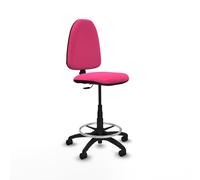 Taburete Aına CP similpiel rosa base poliamida ruedas nailon 50mm