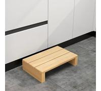 Taburete antideslizante de madera - Taburete versátil de un solo paso para uso en interiores y exteriores, fuerte capacidad de carga, no requiere montaje, tamaño compacto (40 x 30 x 11 cm)
