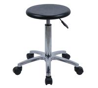 Taburete antiestático de acero inoxidable resistente con ruedas para salón, spa, patio, bar, oficina, baño, cocina, mostrador, altura ajustable (16.5)