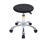 Taburete antiestático de acero inoxidable resistente con ruedas para salón, spa, patio, bar, oficina, baño, cocina, mostrador, altura ajustable (18.5)