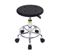 Taburete antiestático resistente con ruedas y reposapiés ajustable para salones, spa, médico, gráficos, trabajo, masajes, belleza (negro 15.7)
