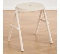 Taburete apilable de plástico blanco lechoso para adultos, moderno, sin respaldo, taburete portátil para comedor, taburetes altos para cualquier habitación, 1 paquete