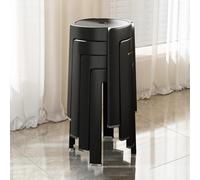 Taburete apilable de plástico, moderno taburete de comedor alto con almohadilla antideslizante, diseño que ahorra espacio para comedor, sala de estar, estudio, apartamento (juego de 4/6/8)