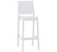 Taburete Apilable Maya I Taburete Alto De Exteior/Interior | Silla Alta Apilable & Resistente A Los Rayos UV | Taburete De Jardín I Color:, Color:Blanco