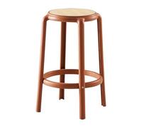 Taburete apilable sin respaldo, taburete de bar de plástico con reposapiés para cocina, comedor y bar en casa, diseño que ahorra espacio