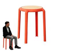 Taburete apilable - Taburetes apilables únicos para adultos, asientos redondos sin respaldo | Taburete apilable para aula, asientos redondos sin respaldo, duradero, ahorro de espacio para comedor