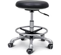 Taburete auxiliar dental con rotación de 360° y altura ajustable, taburete de piel sintética para salón y uso médico