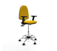 Taburete aýna as bali amarillo brazos 2d base cromada ruedas engomada