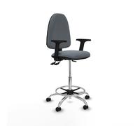 Taburete aýna as bali gris brazos 2d base cromada ruedas autofrenante
