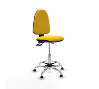 Taburete aýna as similpiel amarillo base cromada topes