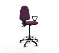 Taburete aýna as similpiel morado brazos fijos base poliamida topes