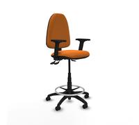 Taburete aýna as similpiel naranja brazos 2d base poliamida ruedas au