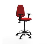 Taburete aýna as similpiel rojo brazos 2d base poliamida ruedas engom