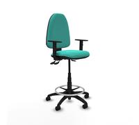 Taburete aýna as similpiel turquesa brazos 1d base poliamida ruedas n