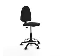 Piqueras y Crespo Taburete Aýna Taburete: Ideal para 4-6 Horas de Uso, con Respaldo Regulable en Altura y Mecanismo de Contacto Permanente, Taburete Alto de Oficina con Ruedas