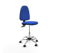 Taburete aýna cpdm bali azul base cromada ruedas nailon 50mm