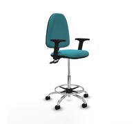 Taburete aýna cpdm bali turquesa brazos 2d base cromada ruedas nailon