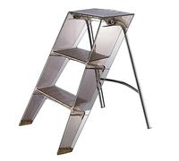 Taburete azul de 3 pasos, escalera de acrílico resistente con almohadilla antideslizante, 330 lbs de capacidad, escalera compacta plegable para la cocina de la oficina de la oficina de ayuda de almace