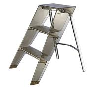 Taburete azul de 3 pasos, escalera de acrílico resistente con almohadilla antideslizante, 330 lbs de capacidad, escalera compacta plegable para la cocina de la oficina de la oficina de ayuda de almace