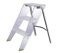 Taburete azul de 3 pasos, escalera de acrílico resistente con almohadilla antideslizante, 330 lbs de capacidad, escalera compacta plegable para la cocina de la oficina de la oficina de ayuda de almace