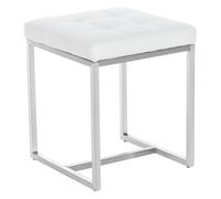 Taburete bajo barci simil cuero blanco 40x40x48 cm