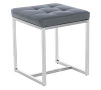 Taburete bajo barci simil cuero gris 40x40x48 cm