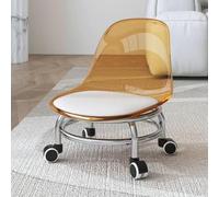 Taburete bajo con respaldo y ruedas giratorias de 360 grados, asiento cómodo para el hogar, la oficina y el taller