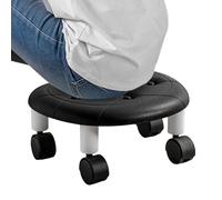 Taburete bajo con ruedas de polipropileno de 33,5 x 15 cm, silla de portátil, asiento de salón de movilidad , apto para el suelo, compacto, rodante para salón, spa, , uso