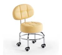 Taburete bajo con soporte para la espalda, piel sintética, diseño moderno, ideal para garaje, hogar, jardín, masaje, oficina y tienda