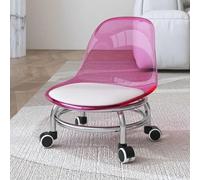 Taburete bajo con soporte para la espalda, ruedas giratorias de 360 grados para el hogar, la oficina y el fitness