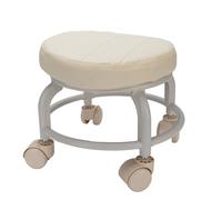 Taburete bajo Enrollamiento, Asiento Rodillo bajo, Cómodo Taburete Cuero PU Giratorio 360 grados con Ruedas con Asiento de Cojín Ergonómico para la Oficina de Garaje en casa