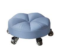 Taburete bajo giratorio de 360°, mini taburete móvil con rueda de polea, asiento rodante fácil de mover para limpieza del hogar, fitness, lavandería y uso en la oficina