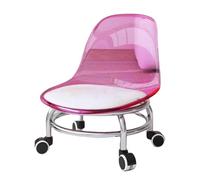 Taburete bajo multiusos, silla ligera con polea, taburete pequeño fácil de mover para limpieza, jardinería y uso doméstico, asiento redondo con ruedas.