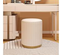 Taburete bajo para decoración de uñas, taburete tapizado con funda extraíble, reposapiés de almacenamiento con base de metal para sala de estar