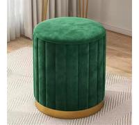 Taburete bajo para decoración de uñas, taburete tapizado con funda extraíble, reposapiés de almacenamiento con base de metal para sala de estar