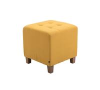 CLP Taburete Puff Bajo Pharao Tapizado En Tela & Altura De Asiento 46cm I Taburete Reposapiés Acolchado, Color:Amarillo