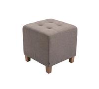 CLP Taburete Puff Bajo Pharao Tapizado En Tela & Altura De Asiento 46cm I Taburete Reposapiés Acolchado, Color:Gris Pardo