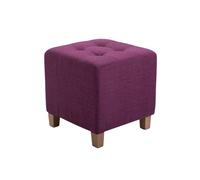 CLP Taburete Puff Bajo Pharao Tapizado En Tela & Altura De Asiento 46cm I Taburete Reposapiés Acolchado, Color:Violeta