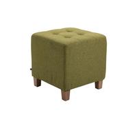 CLP Taburete Puff Bajo Pharao Tapizado En Tela & Altura De Asiento 46cm I Taburete Reposapiés Acolchado, Color:Verde Claro