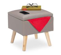 Taburete bajo puff tapizado banqueta moderna 120 kg taburete con almacenamiento
