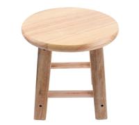 Taburete bajo Redondo de Madera Maciza, 25cm, Estilo Moderno Varios estilos | Color Naranja, Uso en Baño Cambiarse Zapatos, Ligero y Fácil de Mover Estilo Aleatorio