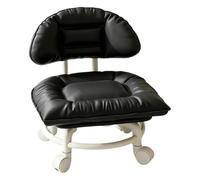 Taburete bajo rodante, con soporte trasero, acolchado resistente, asiento | Silla baja con ruedas para oficina, garaje, tienda, biblioteca, estudio, pedicura, cuidado de niños, limpieza del hogar