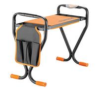 Taburete Banco de Jardinería Plegable Reversible Fuxtec FX-KB1 - Almohadillas Cómodas para las Rodillas con Almacenamiento