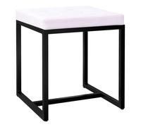 CLP Taburete Barci I Asientos Modernos | Taburete tapizado armazón de Hierro Recubierto de Polvo Negro, Color:Blanco, Material:Cuero Sintetico