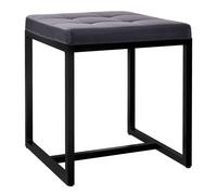 Taburete barci con marco negro simil cuero negro 40x40x48 cm