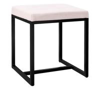 CLP Taburete Barci I Asientos Modernos | Taburete tapizado armazón de Hierro Recubierto de Polvo Negro, Color:Crema, Material:Tela