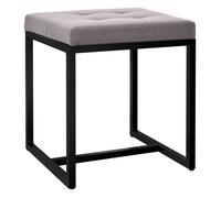 Taburete barci con marco negro tela gris 40x40x48 cm