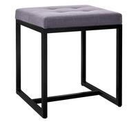 Taburete barci con marco negro tela gris oscuro 40x40x48 cm