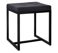 Taburete barci con marco negro tela negro 40x40x48 cm