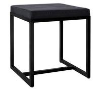 Taburete barci con marco negro terciopelo negro 40x40x48 cm